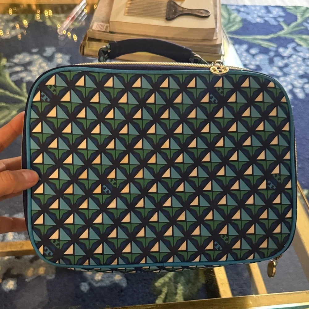 Tory Burch Geometric Blue and Green Women's Bag